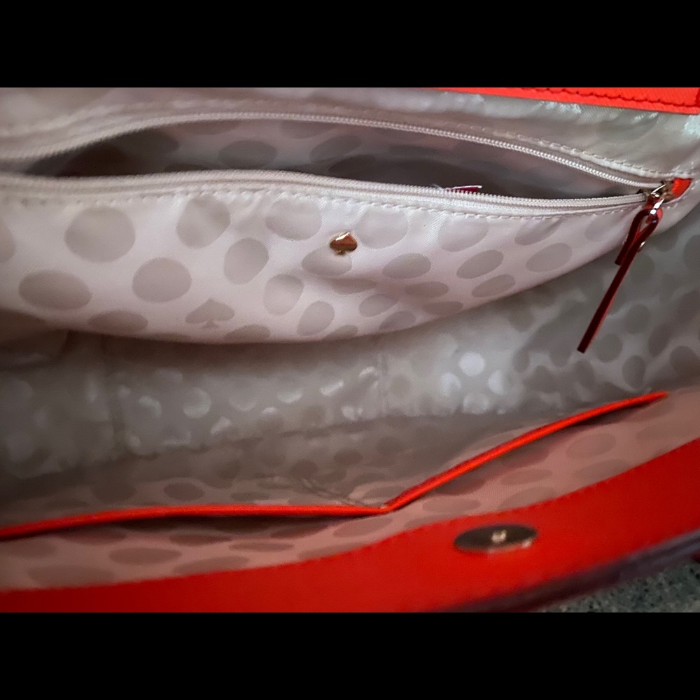🎉SOLD🎉Kate Spade Orange Saffiano Satchel Handbag - Picture 9 of 13